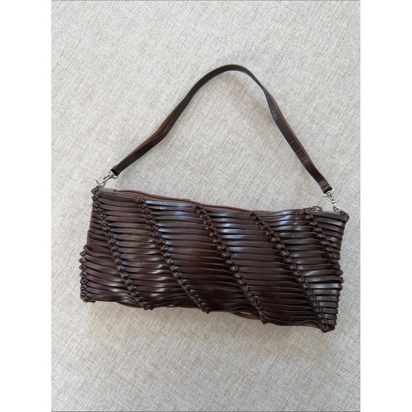 Max Azria Handbags - Vintage Y2K Woven Leather Shoulder Bag BCBG MaxAzria Clutch Minimalist braided